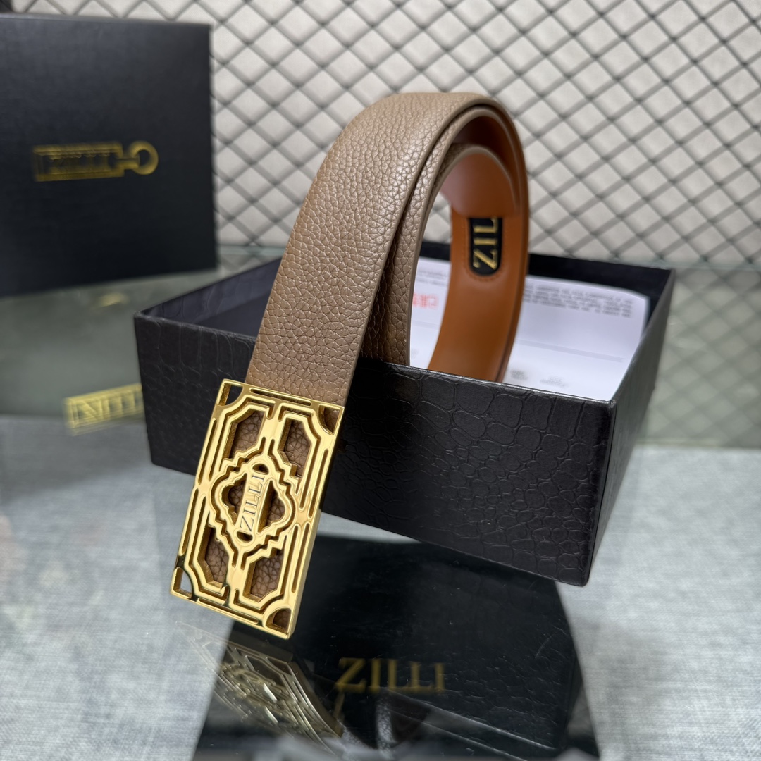 ZILLI泽力💋原单 进口意大利原厂定製小牛皮新款專用，宽3.5顶级做工品质 简约百搭 原单五金💓💓💓