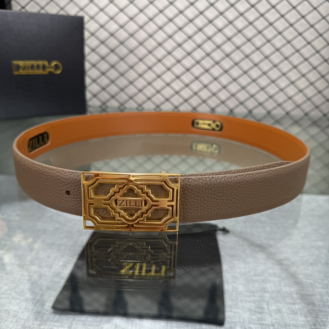 ZILLI泽力💋原单 进口意大利原厂定製小牛皮新款專用，宽3.5顶级做工品质 简约百搭 原单五金💓💓💓