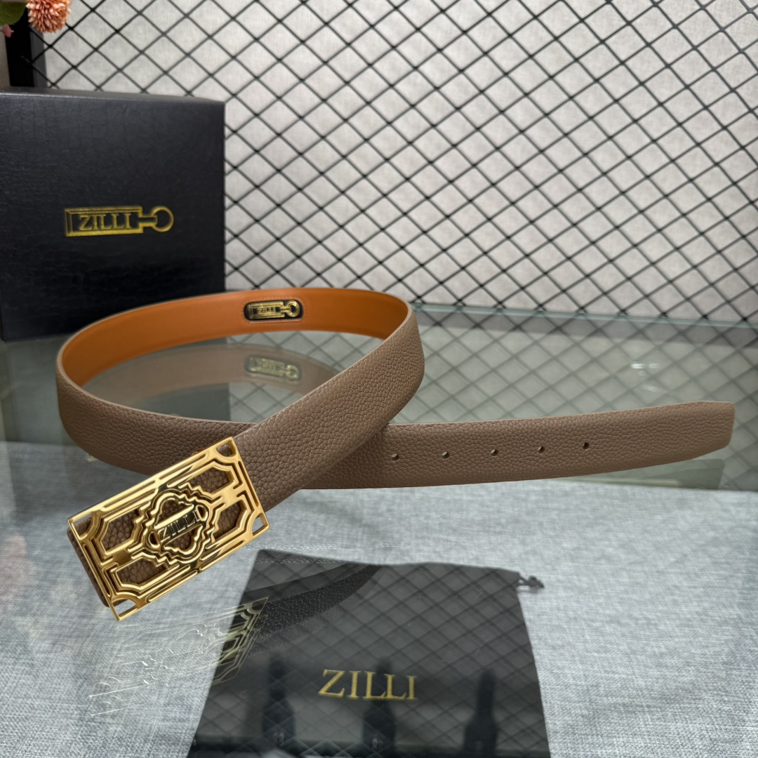 ZILLI泽力💋原单 进口意大利原厂定製小牛皮新款專用，宽3.5顶级做工品质 简约百搭 原单五金💓💓💓