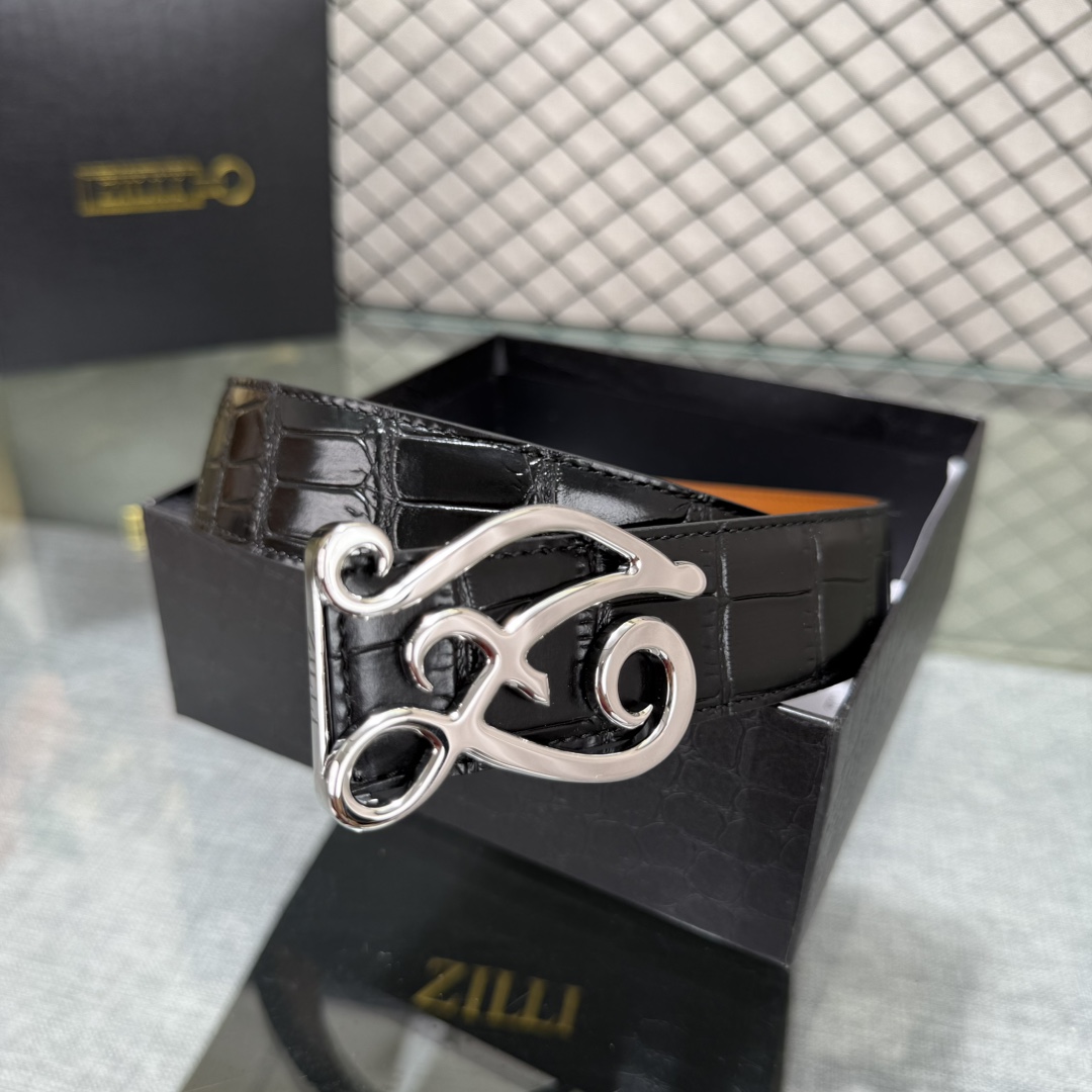 ZILLI泽力💋原单 进口意大利原厂定製小牛皮新款專用，宽3.5顶级做工品质 简约百搭 原单五金💓💓💓