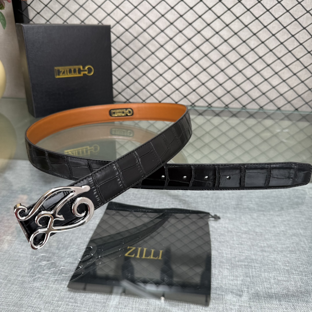 ZILLI泽力💋原单 进口意大利原厂定製小牛皮新款專用，宽3.5顶级做工品质 简约百搭 原单五金💓💓💓