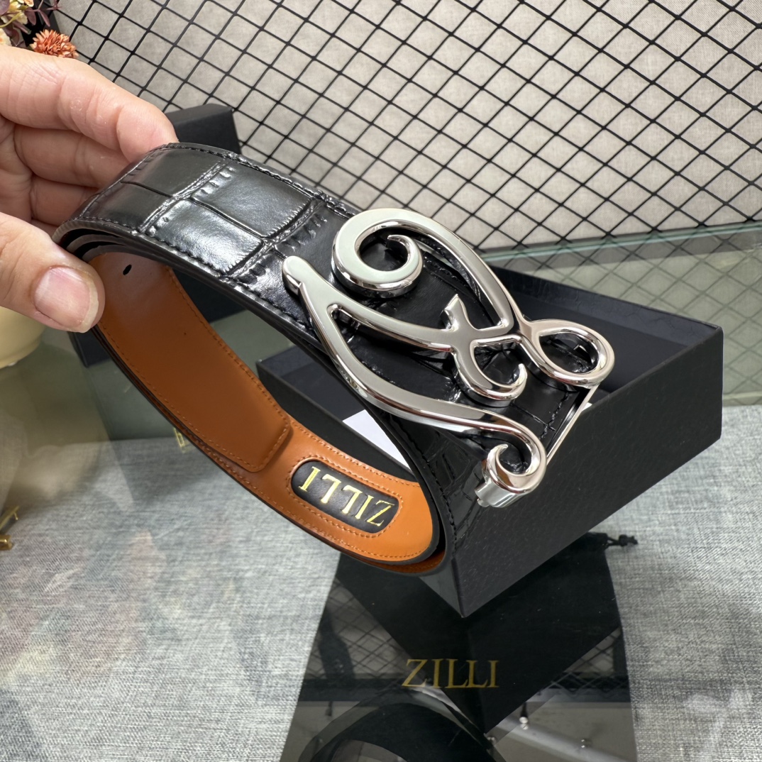 ZILLI泽力💋原单 进口意大利原厂定製小牛皮新款專用，宽3.5顶级做工品质 简约百搭 原单五金💓💓💓