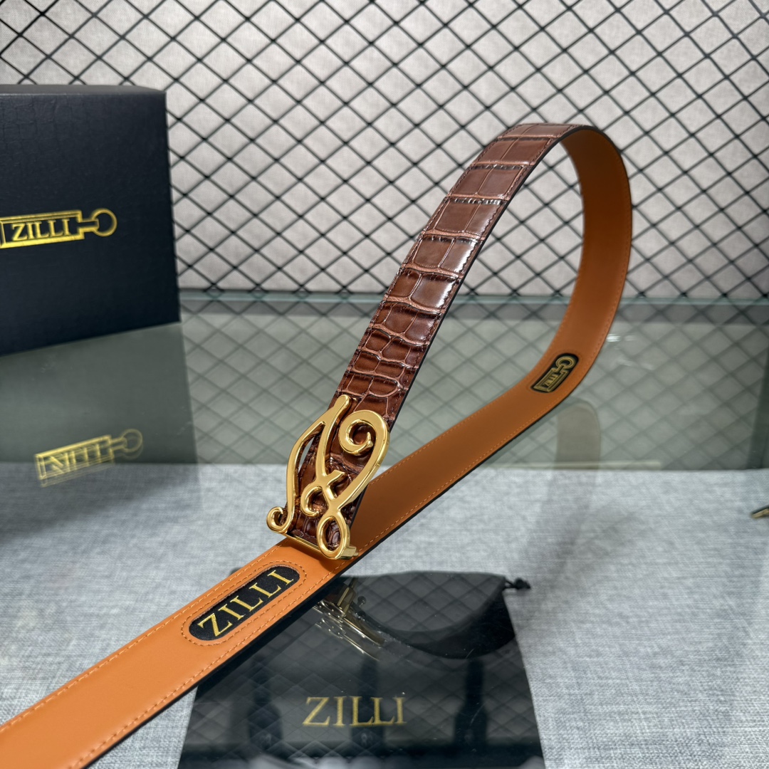 ZILLI泽力💋原单 进口意大利原厂定製小牛皮新款專用，宽3.5顶级做工品质 简约百搭 原单五金💓💓💓