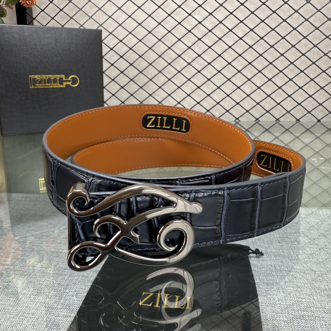 ZILLI泽力💋原单 进口意大利原厂定製小牛皮新款專用，宽3.5顶级做工品质 简约百搭 原单五金💓💓💓