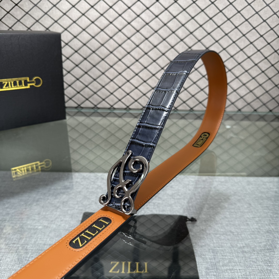 ZILLI泽力💋原单 进口意大利原厂定製小牛皮新款專用，宽3.5顶级做工品质 简约百搭 原单五金💓💓💓
