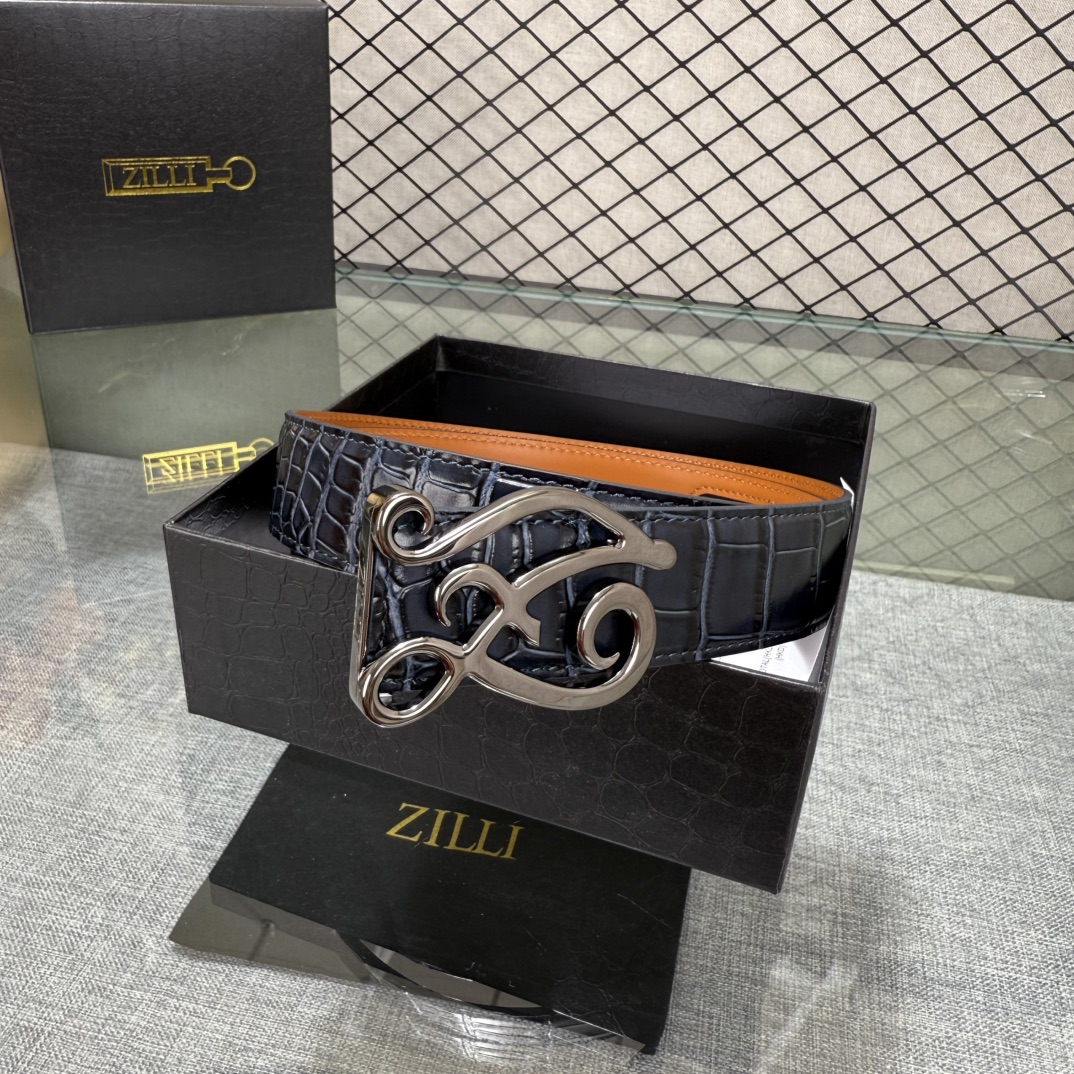 ZILLI泽力💋原单 进口意大利原厂定製小牛皮新款專用，宽3.5顶级做工品质 简约百搭 原单五金💓💓💓