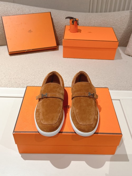 Hermes Men's Suede Loafers, Vintage British Style, Sizes 35-45 25 Hermes Men's Suede Loafers, Vintage British Style, Sizes 35-45