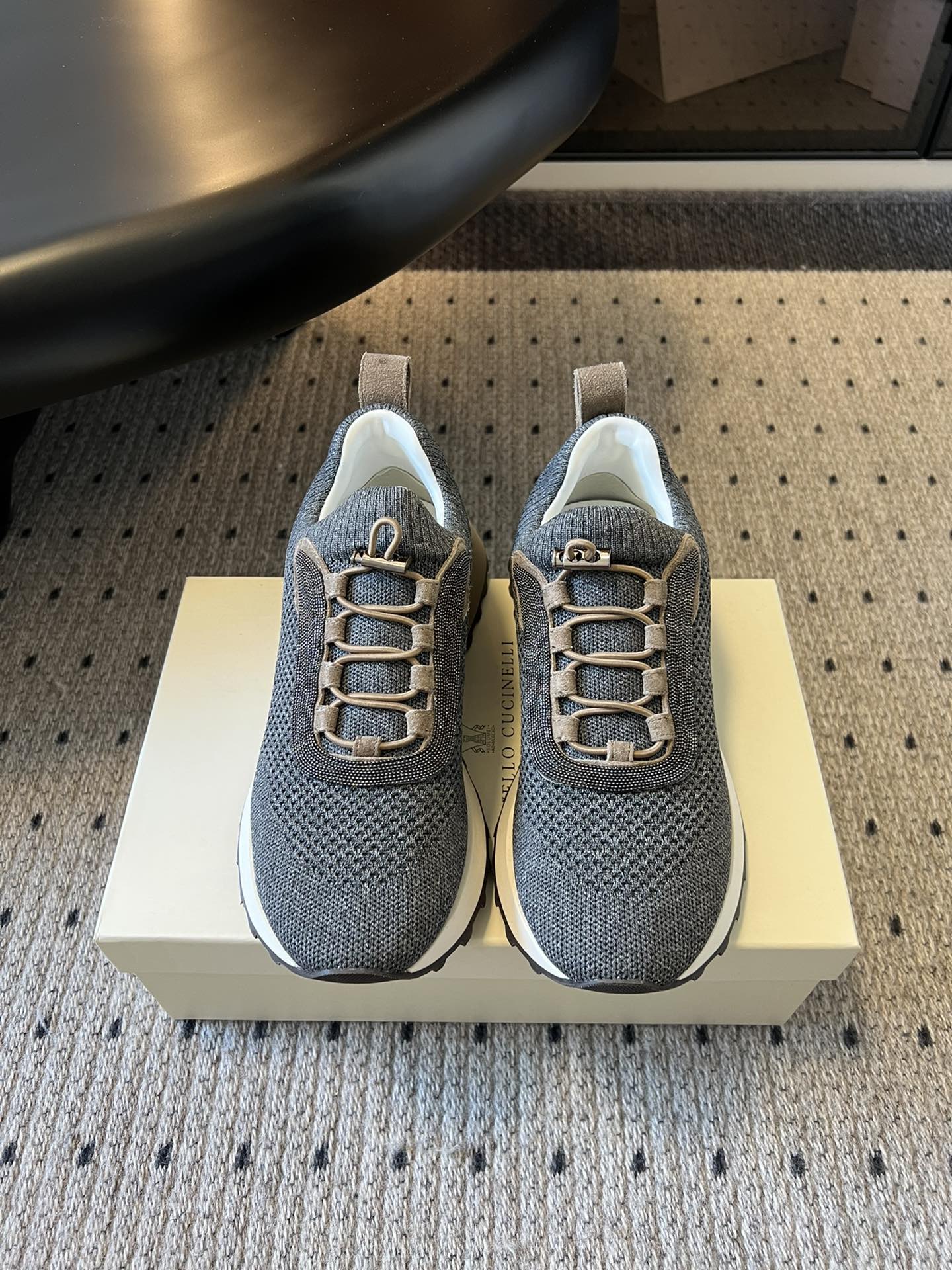 Brunello Cucinelli Casual Sneakers Multi-Material Patchwork Earth Tones Height-Boosting Effect Top Quality