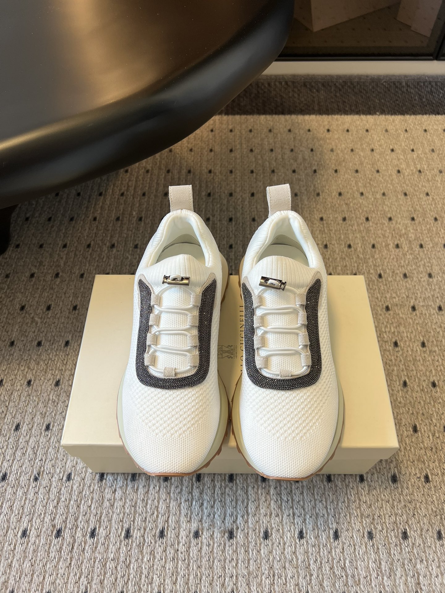 Brunello Cucinelli Casual Sneakers Multi-Material Patchwork Earth Tones Height-Boosting Effect Top Quality