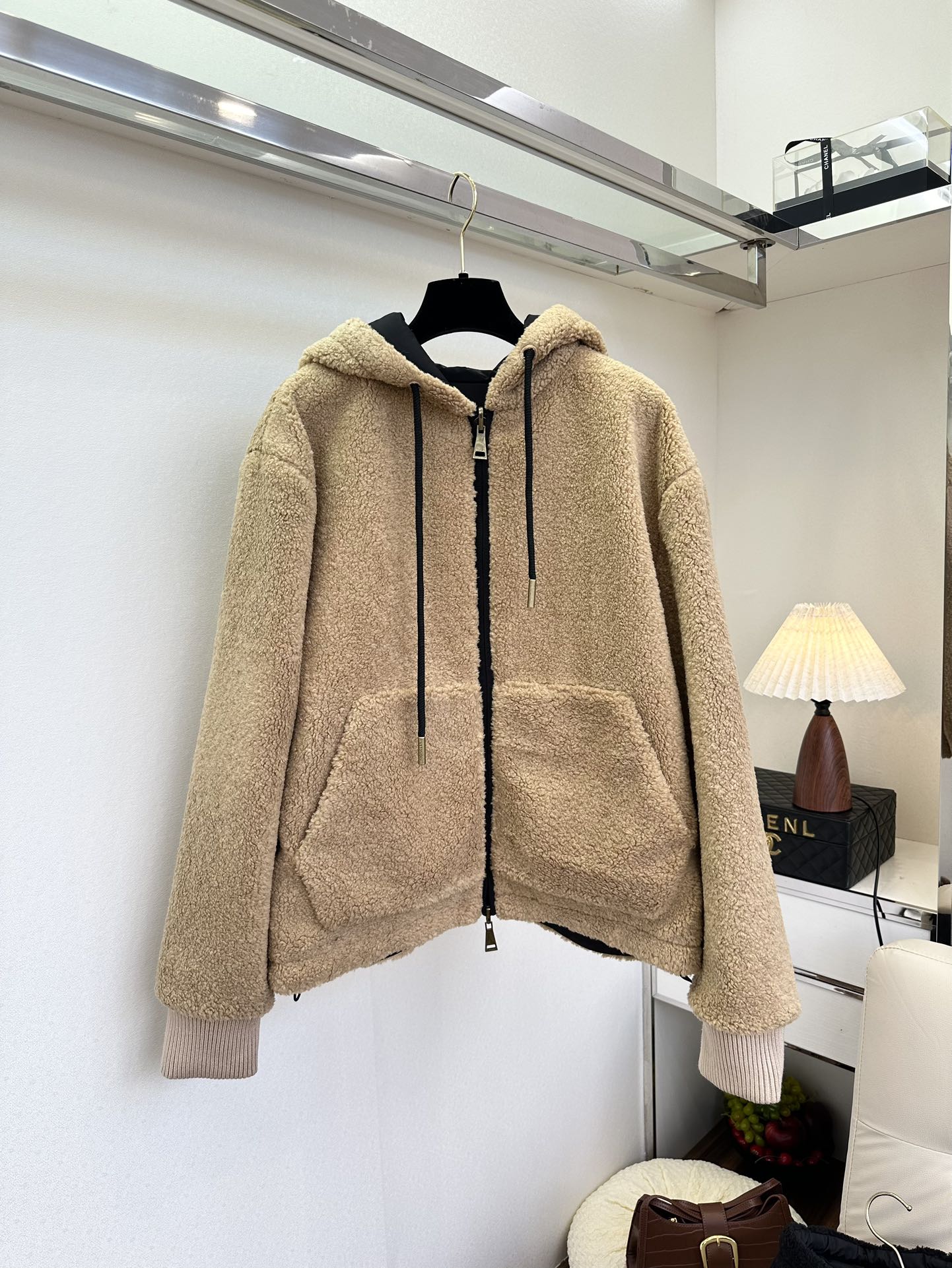 25 F 蒙口 连帽颗粒绒 正反两穿拉链外套² ●SIZE s m l ●