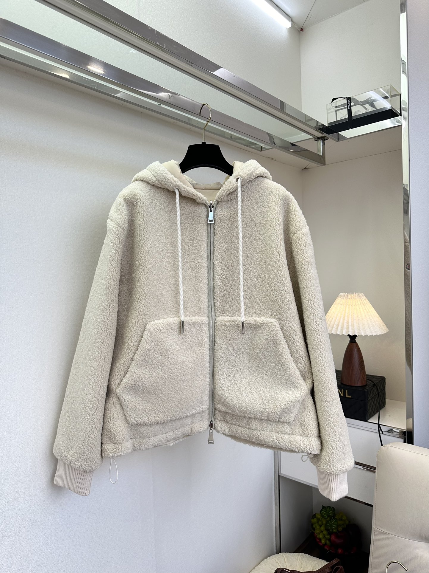 25 F 蒙口 连帽颗粒绒 正反两穿拉链外套² ●SIZE s m l ●