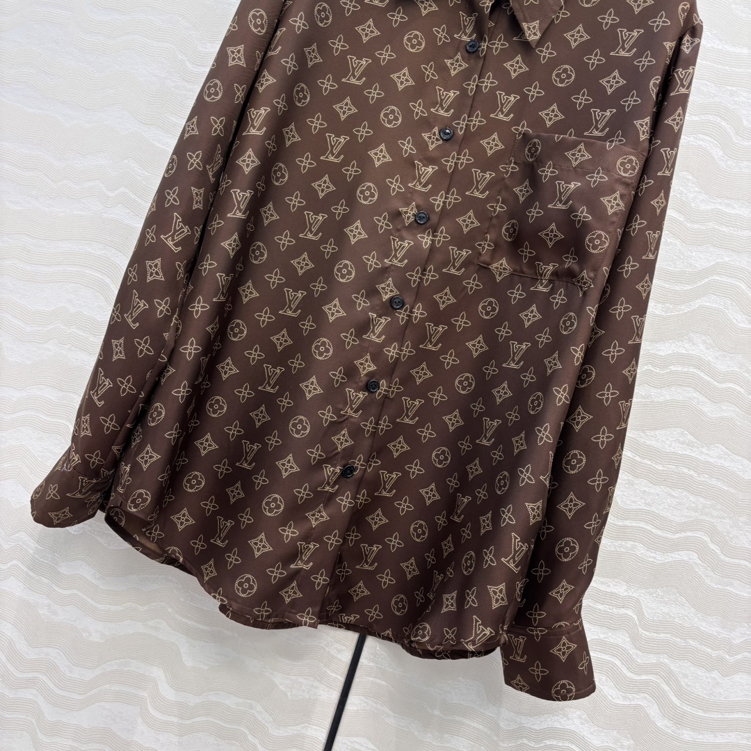 独家首发❤️原单品质💕秋冬新配色系列经典MONOGRAM印花真丝衬衫！100%真丝斜纹绸，宋茜同款，不挑