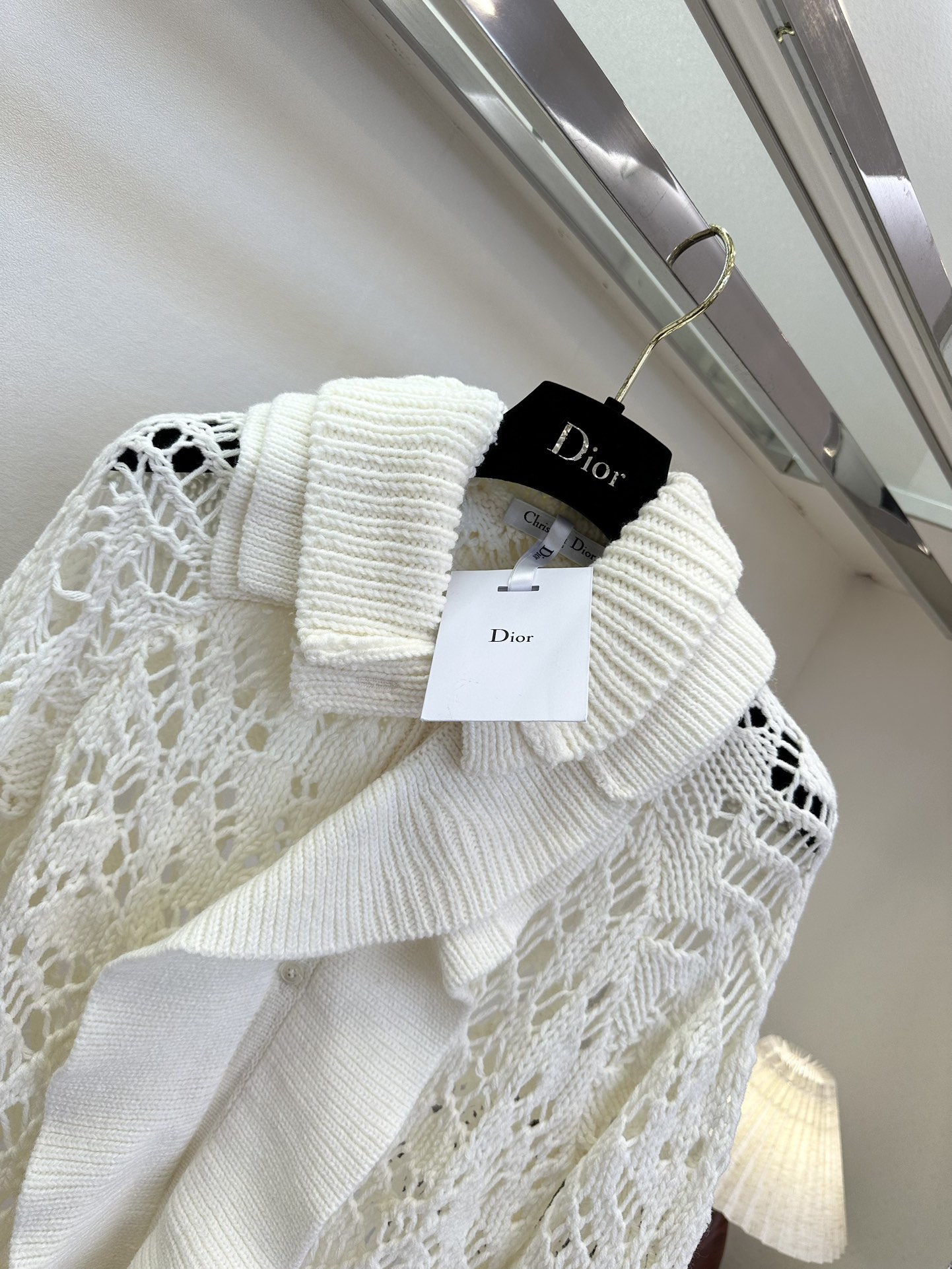 Dior Crochet Knit Dress with Floral Lace Trim - Elegant & Timeless 5 i1760056408 5017 3