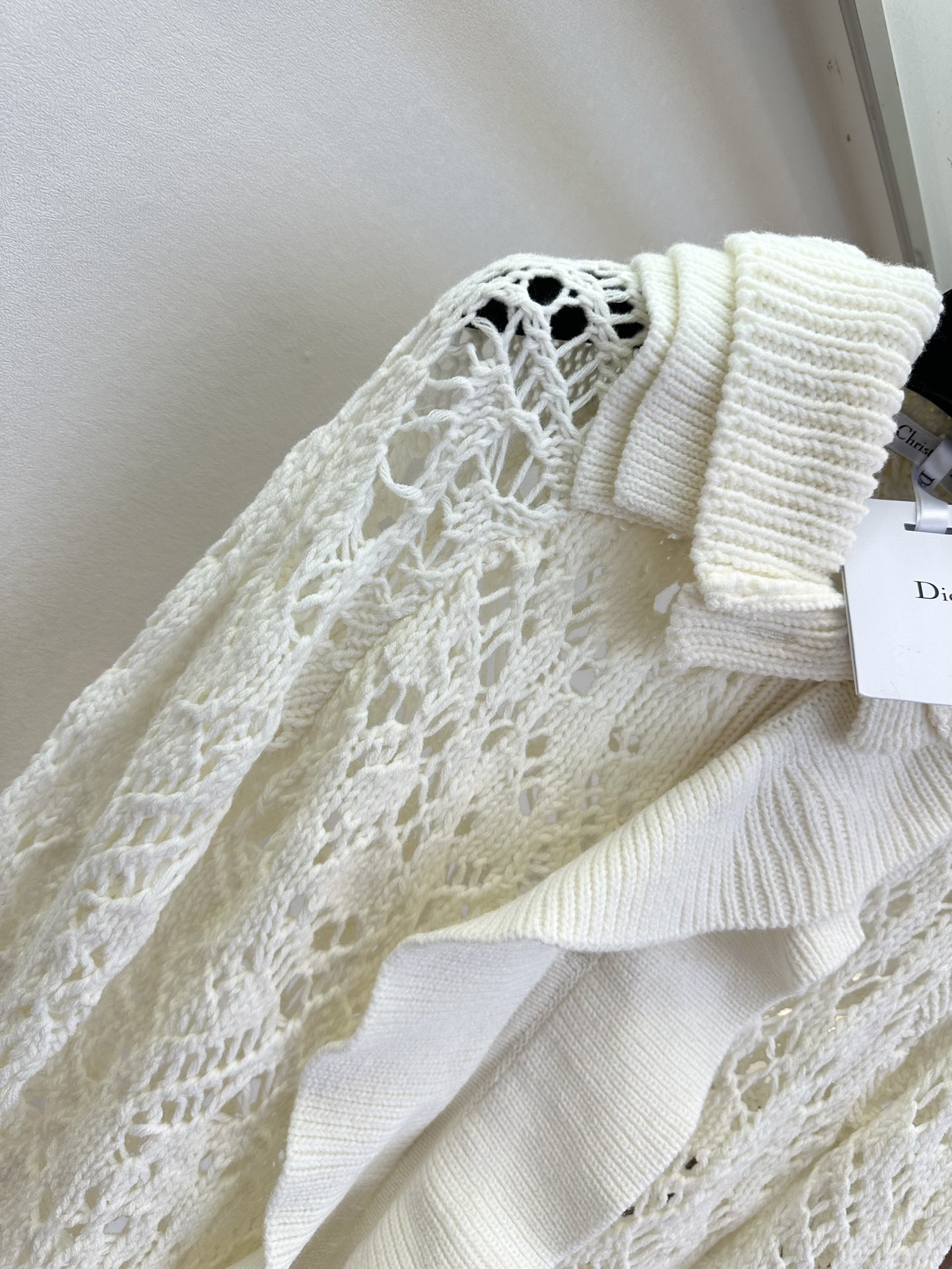 Dior Crochet Knit Dress with Floral Lace Trim - Elegant & Timeless 10 i1760056408 8482 8