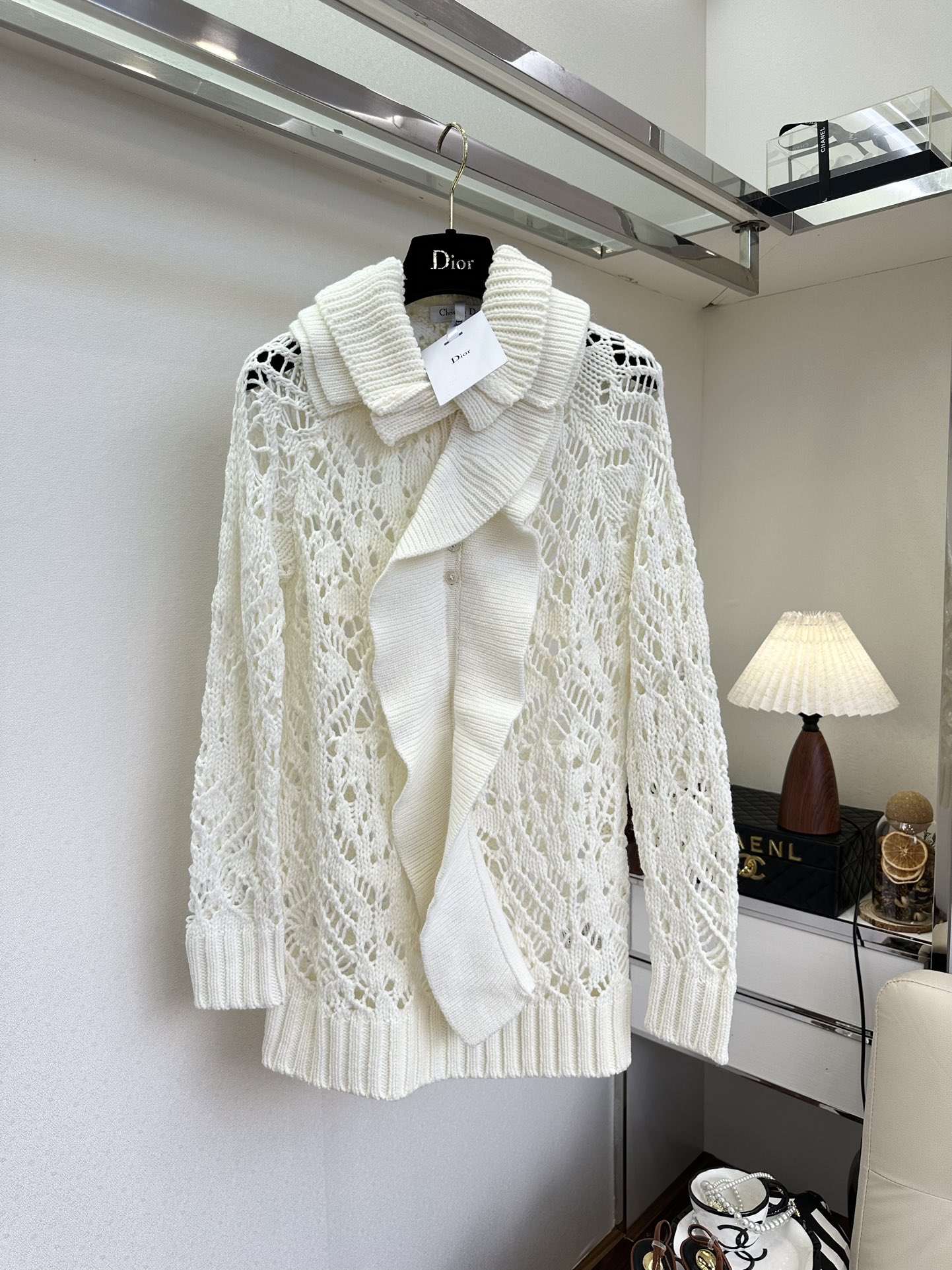 Dior Crochet Knit Dress with Floral Lace Trim - Elegant & Timeless 2 i1760056408 9981 0