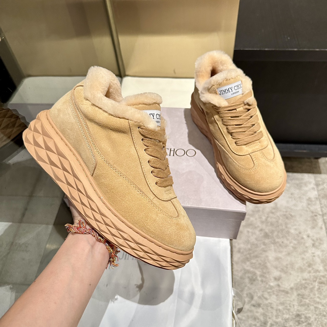 Jimmy Choo Exclusive Original Sole Casual Sneakers - Warm Sheep Wool
