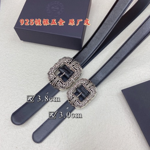Chrome Hearts Celtic Double Dragon Buckle Leather Belt - Rock Punk Style 1 Chrome Hearts Celtic Double Dragon Buckle Leather Belt - Rock Punk Style