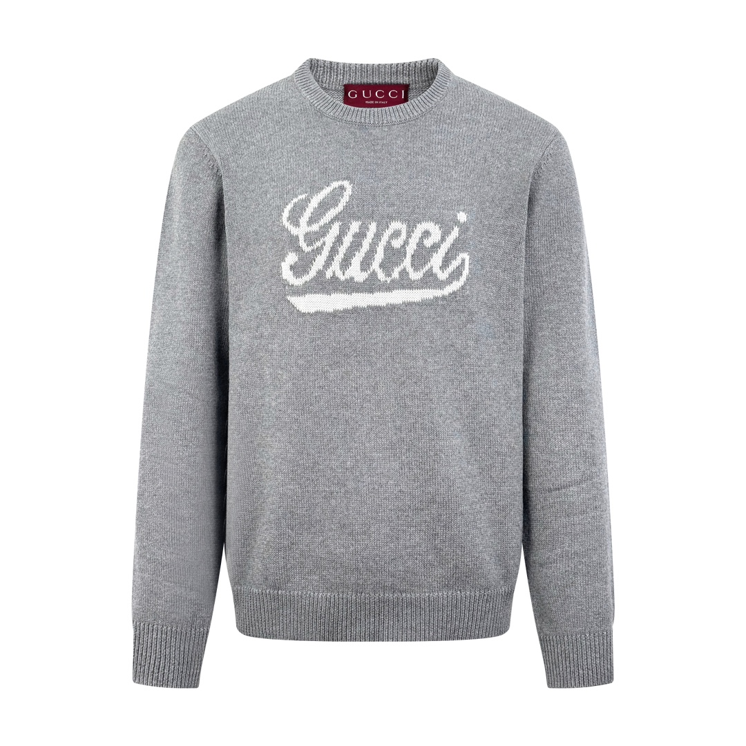 Gucci Grey Knitwear Jersey Sweatshirt, Classic Logo, Comfortable Fit