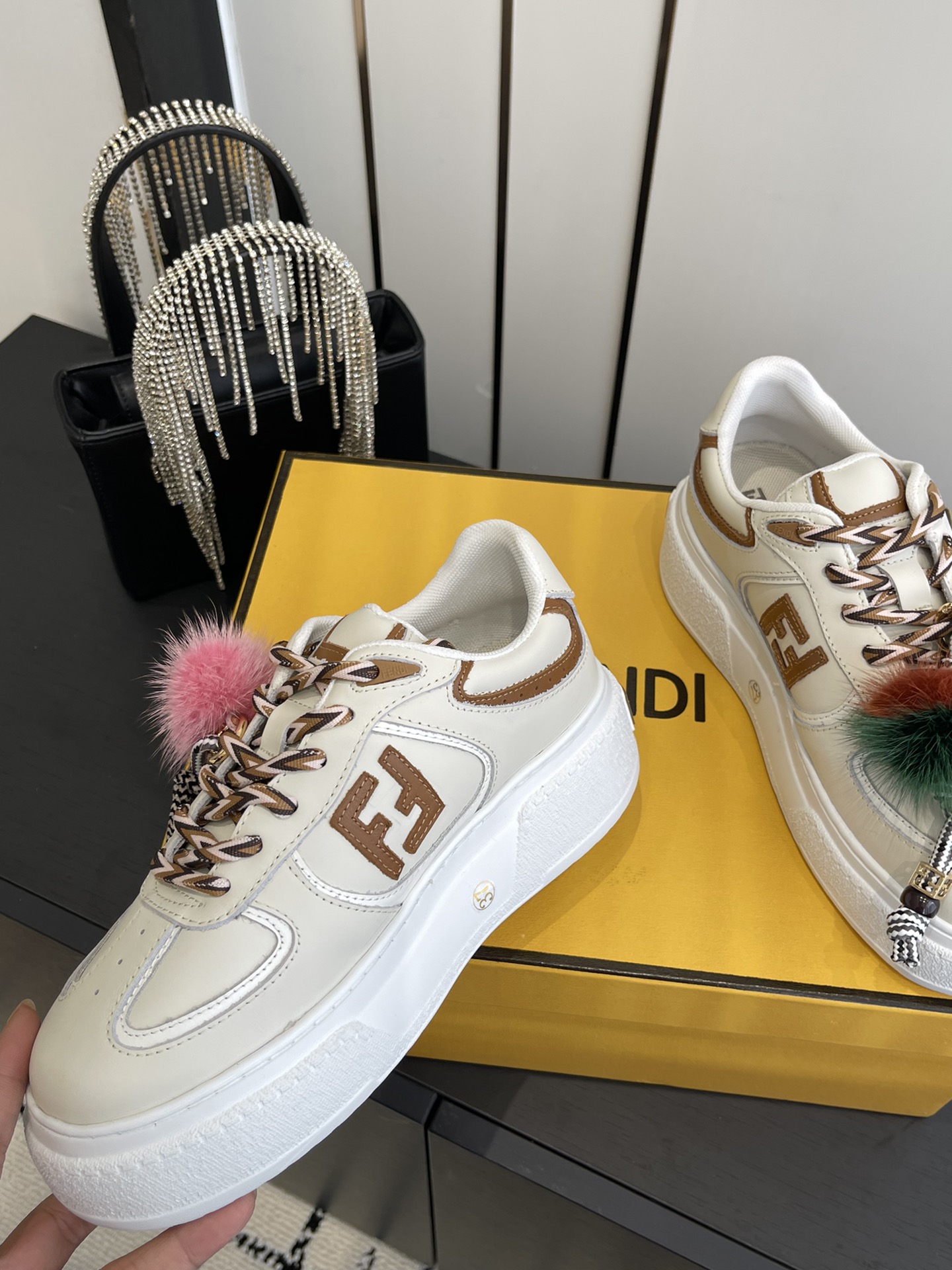Fendi 380 25ss 厚底match系列 休闲 运动鞋