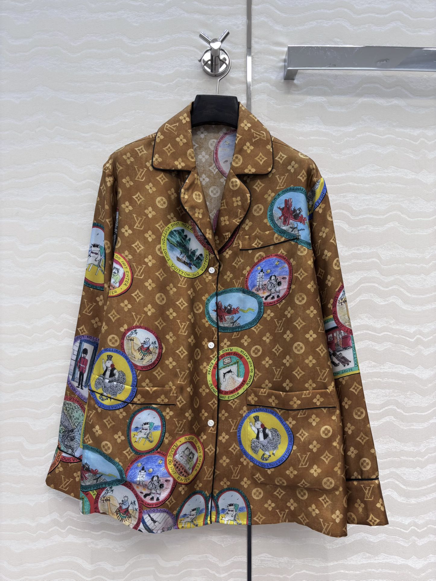 Louis Vuitton Catogram Silk Shirt - Classic Monogram & Playful Cat Prints