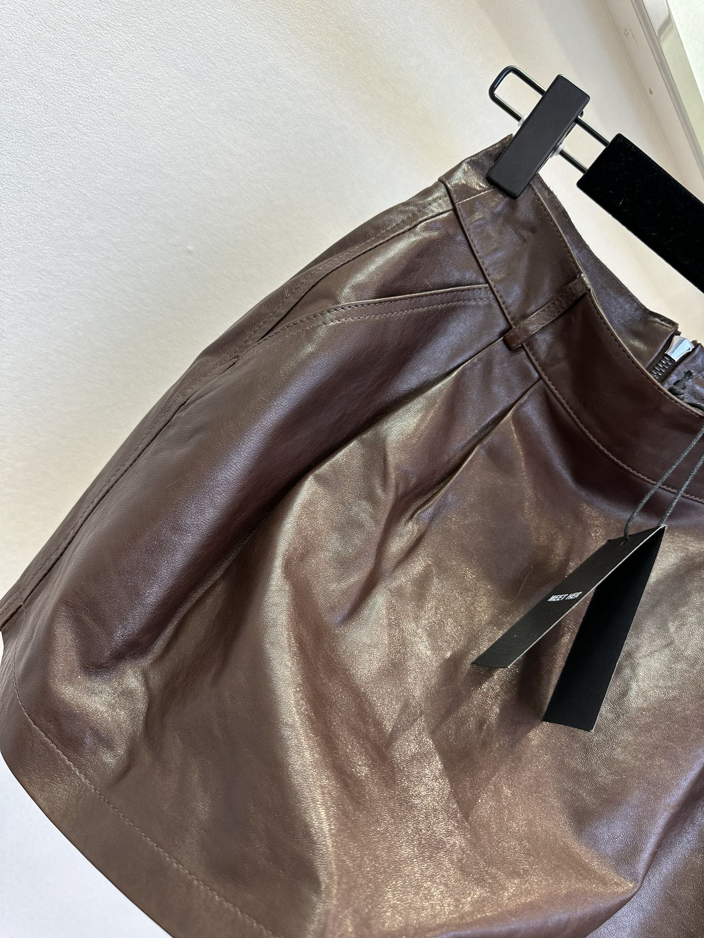 A-Line Faux Leather Mini Skirt - High Waist, Back Zipper, Comfortable Fit 8 i1760365382 5139 6