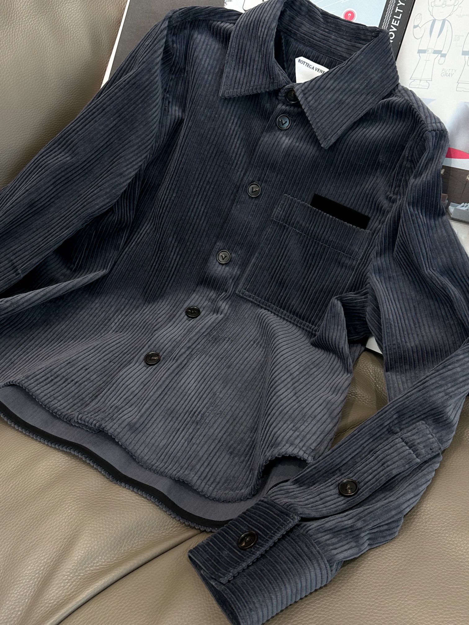 Bottega Veneta Women's Corduroy Shirt - Modern Polo Collar, Long Sleeve 6 i1760438736 9311 3