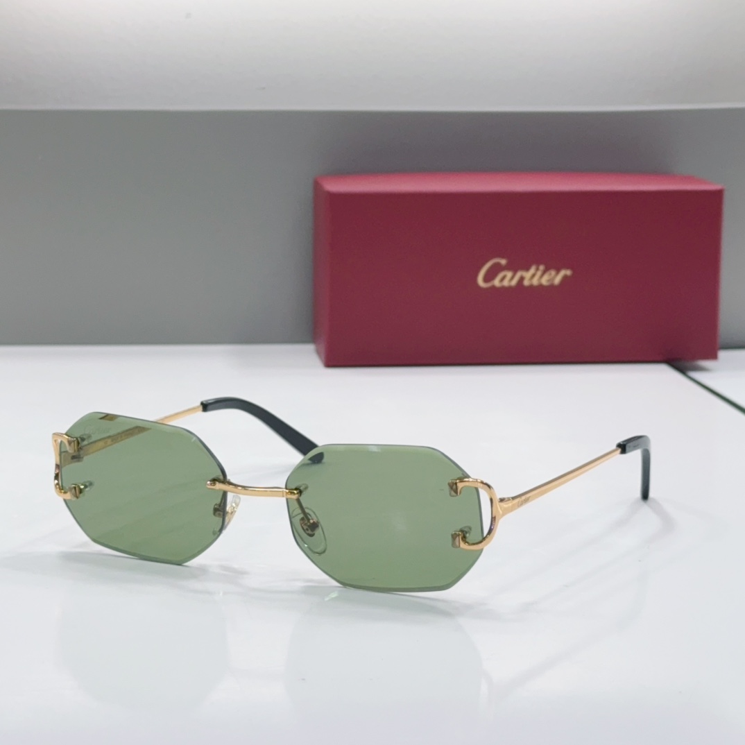 Cartier Rimless Glasses Metal Polygon