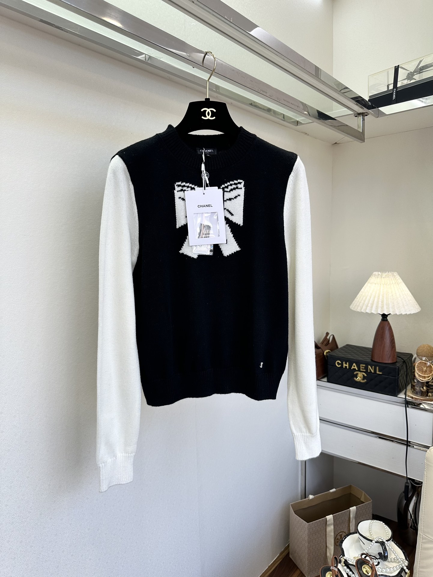 25 F 小香黑白撞色 长袖针织套头毛衣 羊毛面料 内搭单穿都很可 ² ●SIZE s m l●