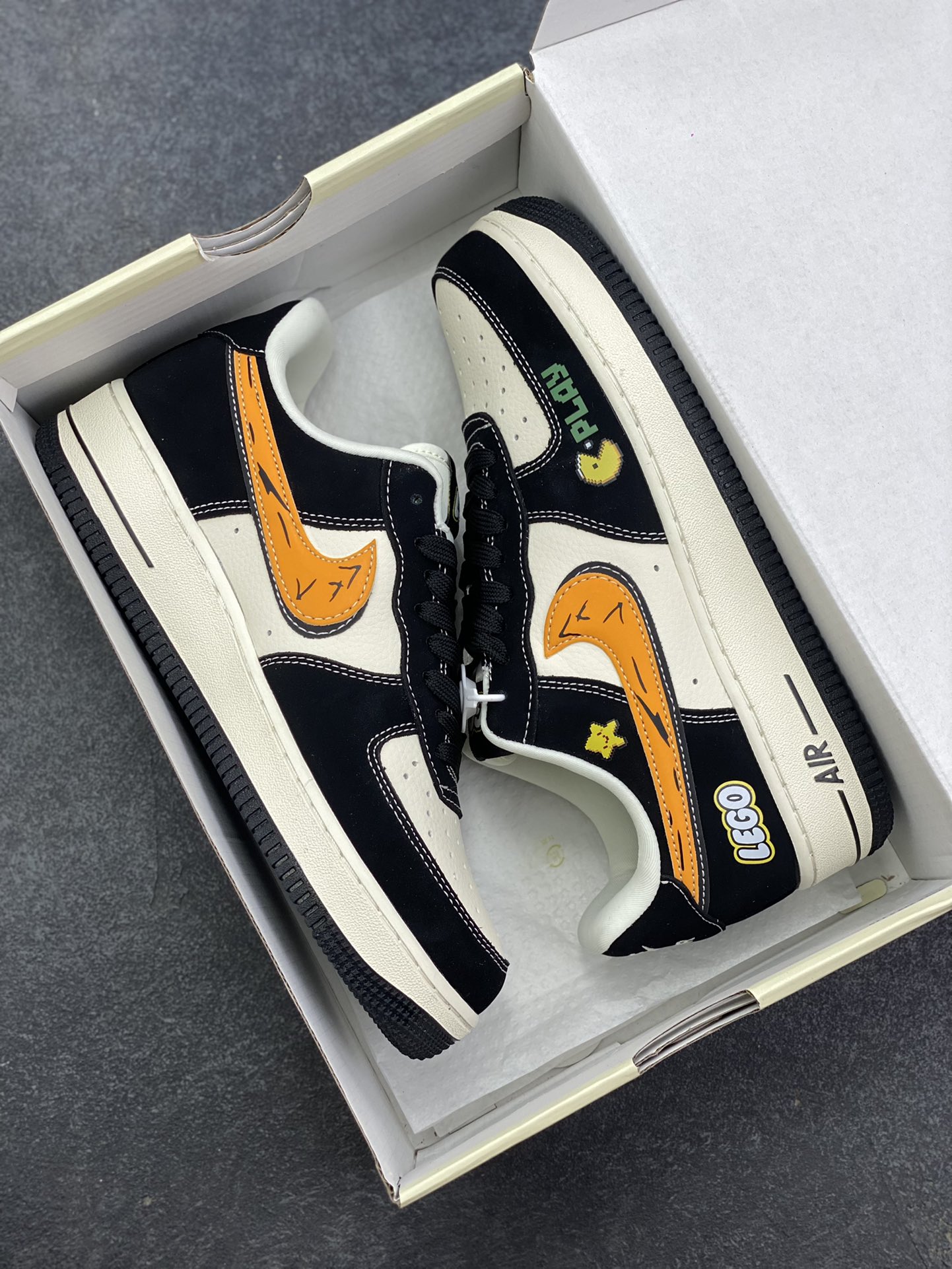 图片[9]-NIke Air Force 1 \’07 Low “黑黄双勾”空军一号 低帮 运动鞋 休闲鞋 折边针车 工艺难度大 原楦头原纸板 原装鞋盒 定制五金配件 内置全掌气垫 原厂鞋底 货号：DD1982-311 尺码：36 36.5 37.5 38 38.5 39 40 40.5 41 42 42.5 43 44 44.5 45-选品中心