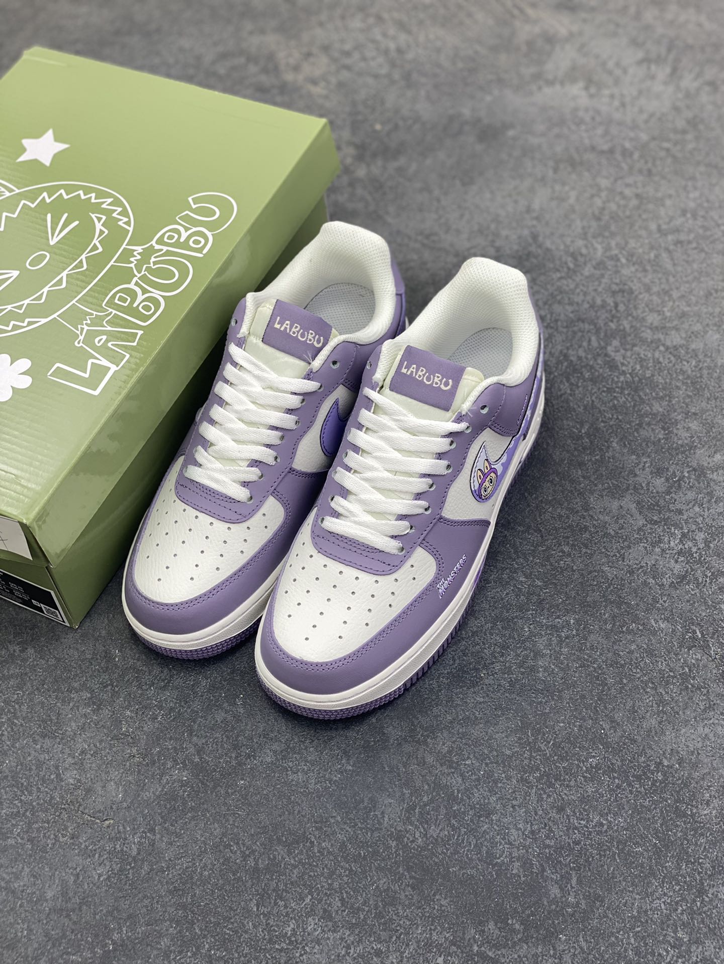 图片[8]-NIke Air Force 1 \’07 Low “紫色涂鸦拉布布”空军一号 低帮 运动鞋 休闲鞋 折边针车 工艺难度大 原楦头原纸板 原装鞋盒 定制五金配件 内置全掌气垫 原厂鞋底 货号：KJ5188-006 尺码：36 36.5 37.5 38 38.5 39 40 40.5 41 42 42.5 43 44 44.5 45-选品中心