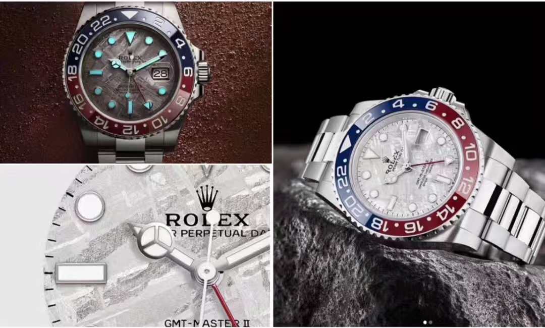 NO:552901,, cut out of real stone, each piece has a different texture!  Real meteorite, real meteorite, real meteorite noodles, not ordinary noodles in the market!  High quality!  Paired with one-piece, seam-free ceramic ring, color matching, the upper version is sky blue, the lower version is tomato red, this tomato red color is matched, high quality, high quality, high-end and high-end!  The most cost-effective, affordable price, all-in-one machine, counterclockwise adjustment, and calendar adjustment!  CCplus factory, the latest Rolex, truly genuine meteorite face!  ROLEX Greenwich series MK1 is the best match for the original ceramic customized one-piece ceramic ring, the cola ring mouth is in the same color, the one-piece ring mouth has no seams. You are not the best, but having you is better than anything else. The tomato red color is particularly eye-catching, high-end and classy!  New product, must be a high-quality product, the latest customized high-end style, with pictures and facts, you can watch the video, CCplus factory 126710 Greenwich ceramic ring font details comparison, 12 o'clock triangle part, top corner, bottom corner part, sharp corners are all rounded, consistent with the original.  For the font part, depth is only one aspect. The original process is that the bottom surface of the font is 90 degrees perpendicular to the straight body of the font. To achieve this effect, the mold can only be molded in one piece. Laser typing will cause bevel edges, rough shading, chipping and other problems.   The depth of the font is consistent with the original, sinking 0.13mm. In addition, the edges of the font are rounded and polished. The electroplating color has also been digitally adjusted. Most of them on the market are pure gold, and the real ones are slightly red. In terms of look and feel, it will be much more comfortable. The appearance of the watch case is all made of 904L shell, which perfectly restores the entire GMT shell shape and corrects the GMT turning feel. The crown head part also shows the embossed crown effect.  The bottom cover is also consistent with the original version, polished, brushed, and brushed at the bottom of the case. The fit between the bottom cover and the case is almost the same. The gap between the crown and the case can be compared by yourself. In the inner shadow part, the tail of the letter 'R' has been corrected in the entire series and is slightly raised. If you really want to be picky, it is the inner shadow part. The shading is not as delicate as the original version, limited by domestic laser technology and equipment. What CCplus factory launched this time is gmt   Because the first original model of 126710 was completely damaged after opening the mold, I temporarily purchased another one. There will be slight differences in the details. However, during the comparison process, the comparison will still be done in the form of pictures and texts, and will not avoid the important. Although there will be differences in the details of the authentic version, the overall craftsmanship will not be too biased. Each model in the future will be presented to friends in this way of comparison between true and false. If it is, it will be changed, and if it is not, it will be encouraged. Because  Due to the version difference, the calendar font will be different. I hope you understand that in addition to the production of ceramic rings, the CCplus factory is also a top priority in dial font printing and calendar. Because of the limit of the number of pages, I will not go into details one by one. 'Look for the CCplus factory's unique code 6831L6V6, button code F6U, soft film packaging, with an all-in-one machine, counter-adjustable hour hand, and callable calendar, quality assurance -  - - - - - - - - - - - - -   -,,rolex,gold19860909,真石头切割出来的,每一片纹路都不一样！真陨石,真陨石, 真陨石面,非市场普通面！高品质！搭配一体式,无接痕陶瓷圈,颜色对版,上对版天蓝色,下西红柿红,这个西红柿红颜色对版,高质量,高品质,高端上档次！ 最高性价比,亲民价格,正一体机,逆调时针,可回调日历！ CCplus厂,最新劳力士 真真正正的真陨石面！ROLEX 格林尼治系列 MK1 最配对原版陶瓷定制一体式陶瓷圈,可乐圈口对色,,一体式圈口,没接痕,你不是最好的,但是有你却比什么都好,西红柿红特别显眼,高端上档次！新品,必属精品,最推出定制高端款式,有图有真相,可观看视频、CCplus厂 126710格林尼治陶瓷圈字体细节对比,12点位三角部分,顶角,以及底角部分,尖角位置全部做圆角处理.与原装达到一致. 字体部分,深浅只是一方面,原装工艺为,字体底面全部垂直90度于字体的直身,做到这种效果,只能模具一体成型,激光打字会出现斜边,以及底纹粗糙,崩边等一系列问题. 字体深度与原装一致,下沉0.13mm.另外字体边缘圆角打磨处理.电镀颜色也是经过数字调试,市面上大多为,纯黄金色,真品的略微带一些红色.观感上来说,会舒服许多.表壳外观,全部采用904L壳身,完美还原gmt整个壳形,修正gmt转圈手感.皇冠把头部分也展现出,浮雕皇冠效果 底盖部分,也和原版一致,抛光,拉丝,以及表壳底部拉丝.底盖与表壳的契合程度,几乎一致.把头与表壳缝隙可以自行对比.内影部分,全系列全部修正字母“R”的尾巴,微微凸起.如果真的要吹毛求疵,那就是内影部分,底纹没有原版细腻,受限于,国内激光技术以及设备.本次CCplus厂推出的是gmt 126710因为第一支原版开模,已经完全损坏,所以临时又购买一只,细节上会有些许差异.但是在对比的过程中,还是会以图文的方式进行对比,不会避重就轻,虽然真品版本细节上会有差异,但是整体工艺不会有太大偏差,未来的每一款,都会以这种的真假对比的方式呈现给表友,有则改之,无则加勉.因为版本差异,但是日历字体会有差异,这个希望理解,cCplus厂除了对于陶瓷圈口制作在行,在表盘字体印刷,以及日历,也是重中之重.因为页面数量的限制,就不一一赘述.」认准CCplus厂独特编码6831L6V6,扣子编码F6U,软膜包装,搭配正一体机,逆调时针,可回调日历,品质保证- - - - - - - - - - - - - - -,,rolex,gold,Watch