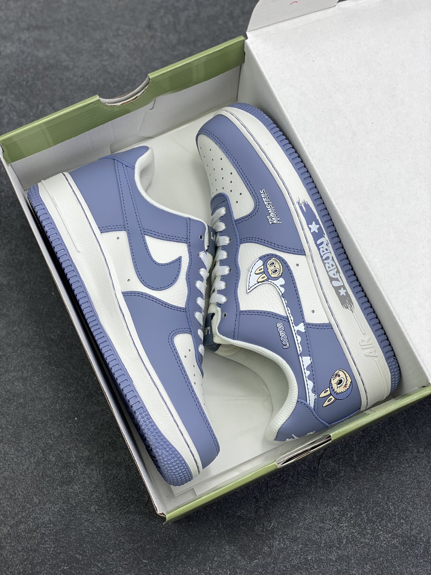 图片[9]-NIke Air Force 1 \’07 Low “灰色涂鸦拉布布”空军一号 低帮 运动鞋 休闲鞋 折边针车 工艺难度大 原楦头原纸板 原装鞋盒 定制五金配件 内置全掌气垫 原厂鞋底 货号：KJ5188-004 尺码：36 36.5 37.5 38 38.5 39 40 40.5 41 42 42.5 43 44 44.5 45-选品中心