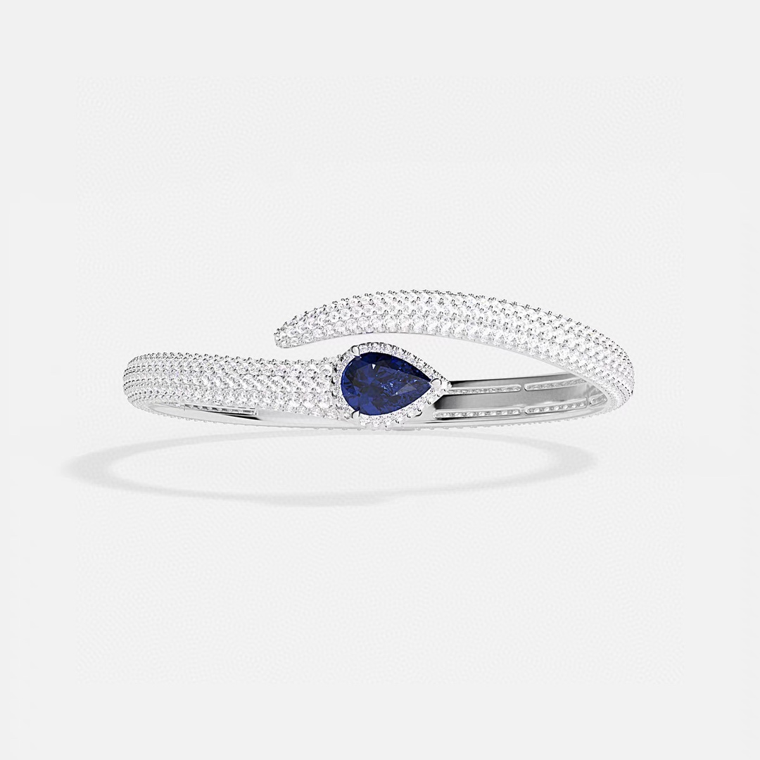 APM蓝色梨形手镯前卫时尚潮流设计感手饰首饰。