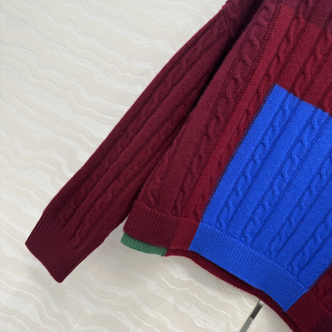 独家首发🍒原单品质！LW高智感穿搭，Josef Albers联名方块世界，气质圆领彩色拼色羊绒毛衣！进口