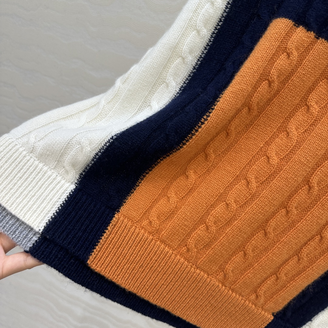 独家首发🍒原单品质！LW高智感穿搭，Josef Albers联名方块世界，气质圆领彩色拼色羊绒毛衣！进口