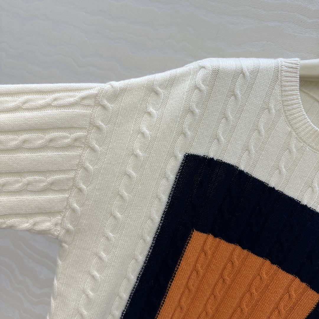 独家首发🍒原单品质！LW高智感穿搭，Josef Albers联名方块世界，气质圆领彩色拼色羊绒毛衣！进口