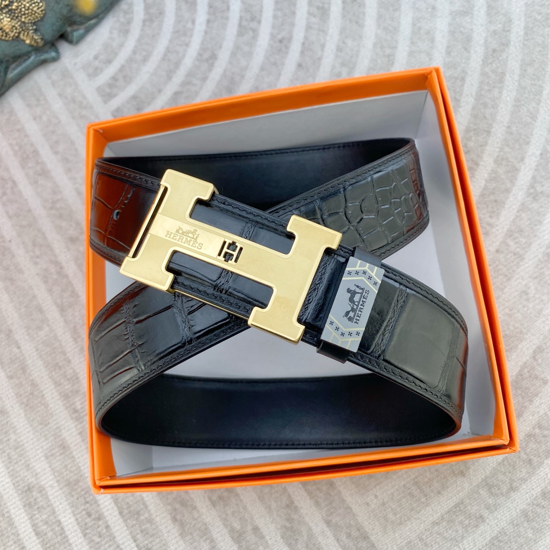 爱马仕💕 特种皮腰带系列 ，原厂五金精品不锈钢扣，手感柔软舒适 宽3.8CM。