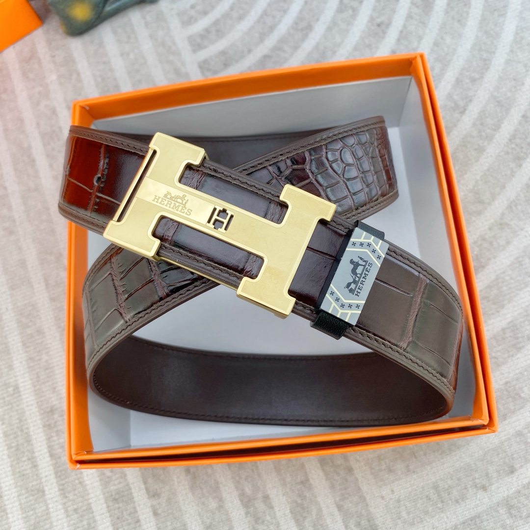 爱马仕💕 特种皮腰带系列 ，原厂五金精品不锈钢扣，手感柔软舒适 宽3.8CM。