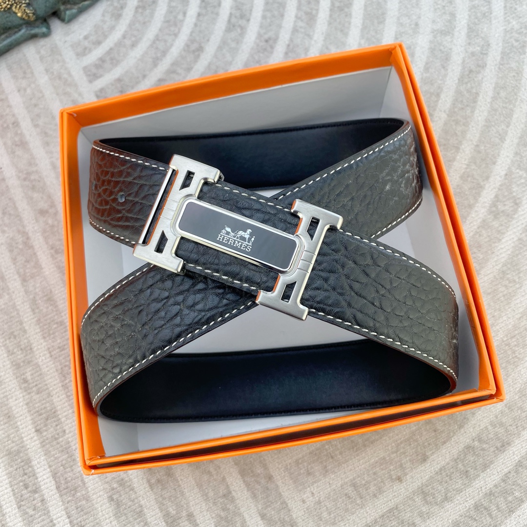 爱马仕💕 特种皮腰带系列 ，原厂五金精品不锈钢扣，手感柔软舒适 宽3.8CM。