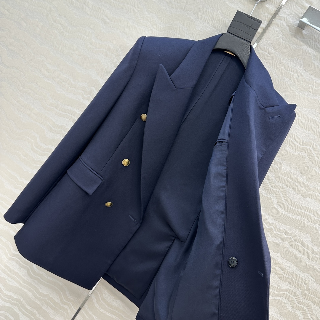 独家首发！原单品质❤️slP🆕高智感穿搭！宋佳 李宇春同款。美式海军蓝金扣西装！蓝潇洒帅气的高级羊毛大西