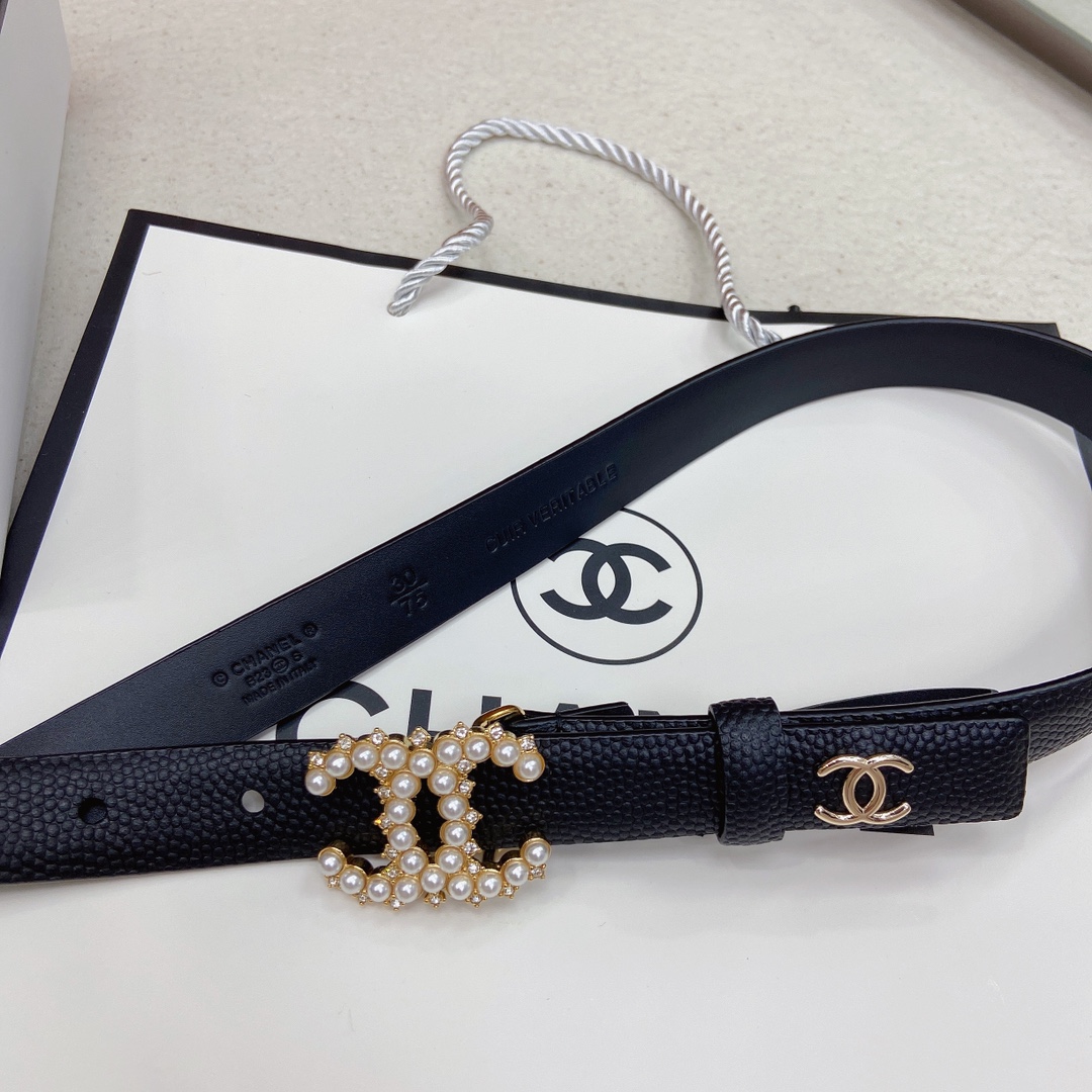 Cinto CHANEL 𝗖𝗛𝗔𝗡𝗘𝗟 pulseira de couro 2 0cm 75 100 — photo 2