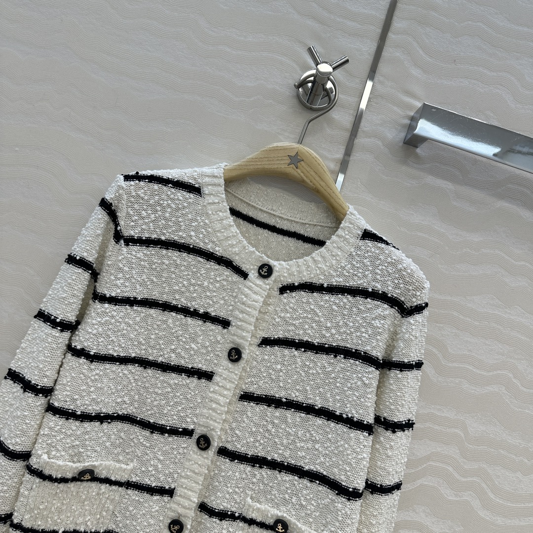 独家首发❤️原单品质MissD长期主义，海军风条纹开衫小外套！气质圆领经典版型显瘦绝绝子！原版定制徳国机