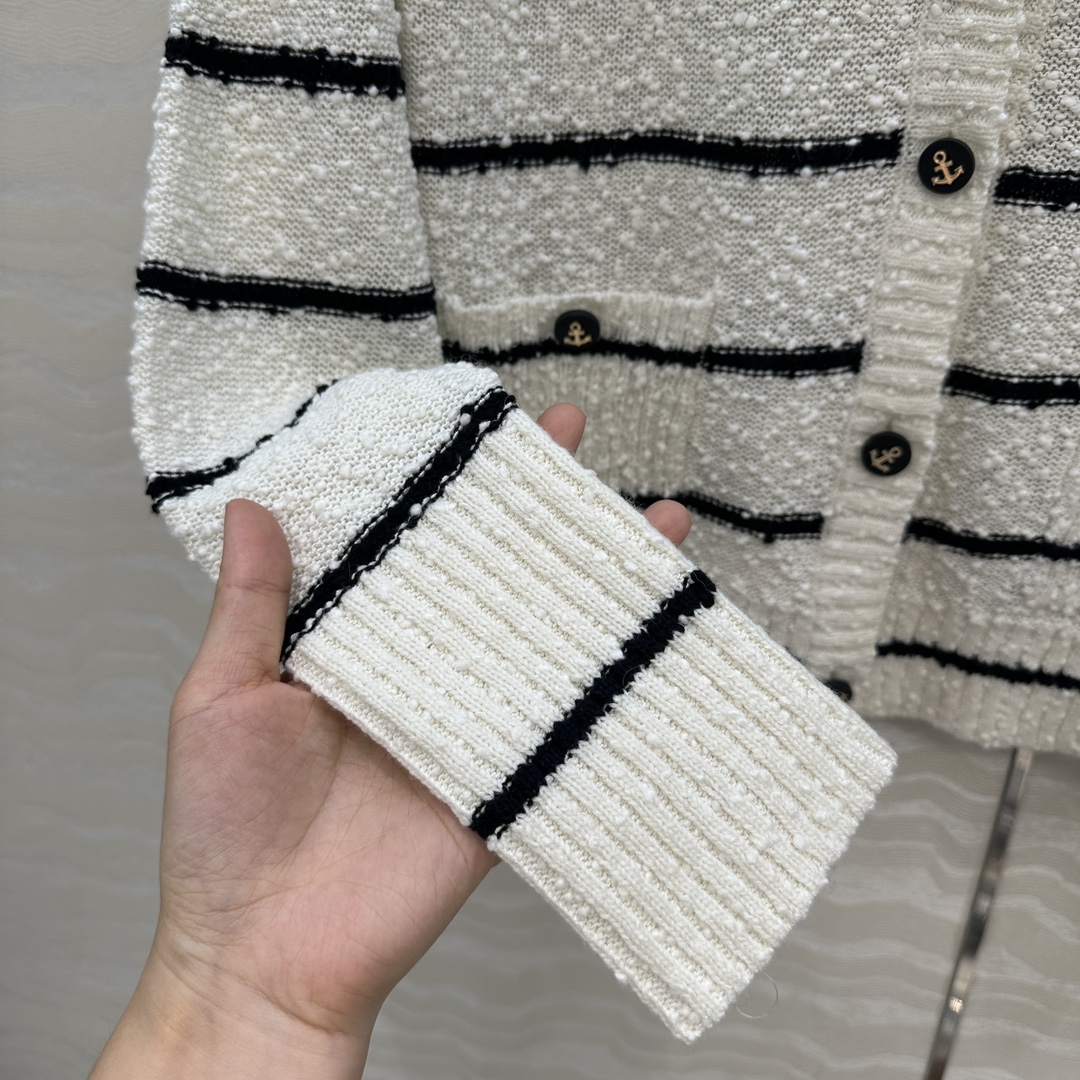 独家首发❤️原单品质MissD长期主义，海军风条纹开衫小外套！气质圆领经典版型显瘦绝绝子！原版定制徳国机