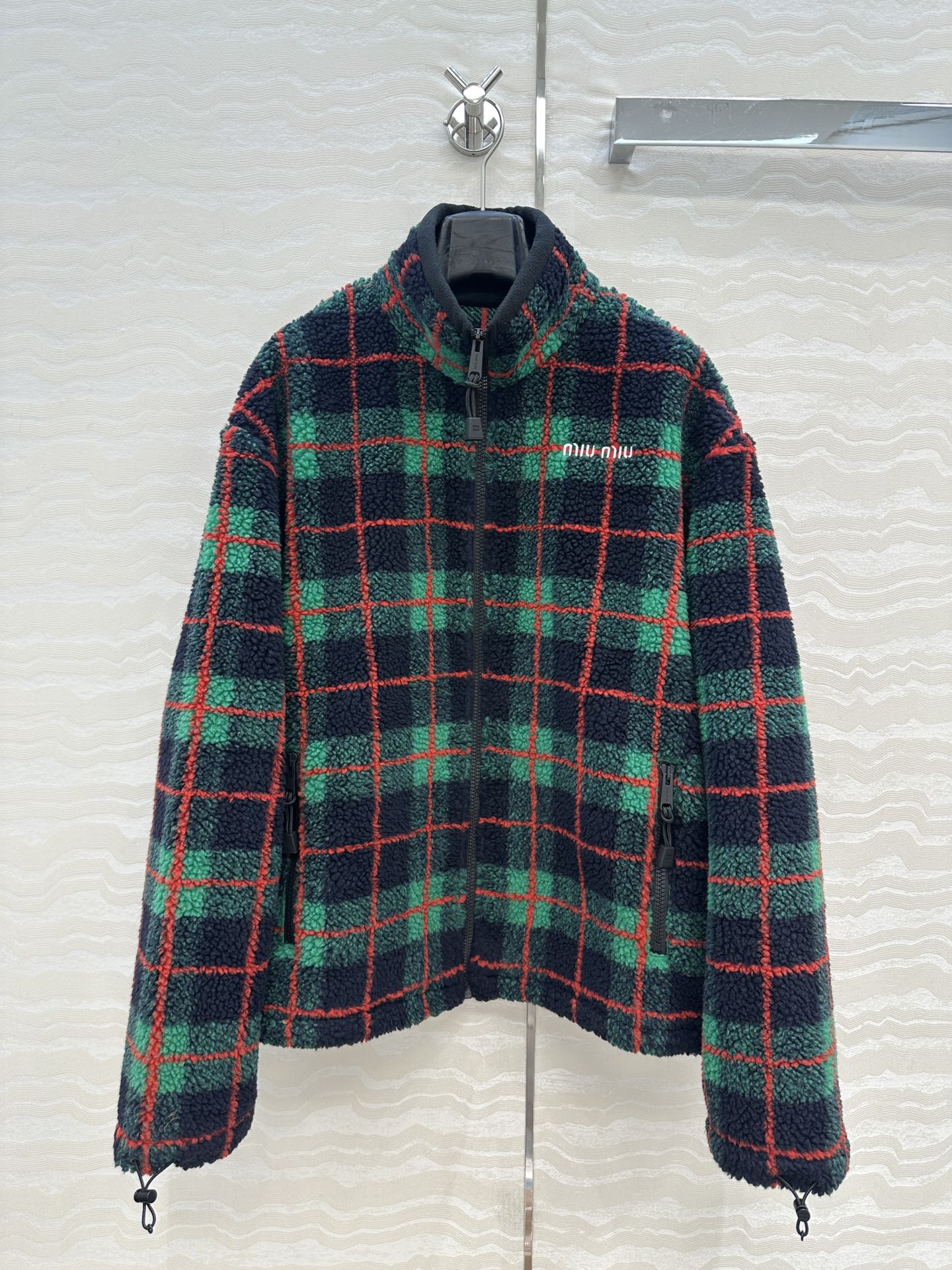 独家首发❤️原单品质，miu系少女学院风穿搭！知识分子时髦风英伦格纹摇粒绒外套！进口色织格纹摇粒太空绒面