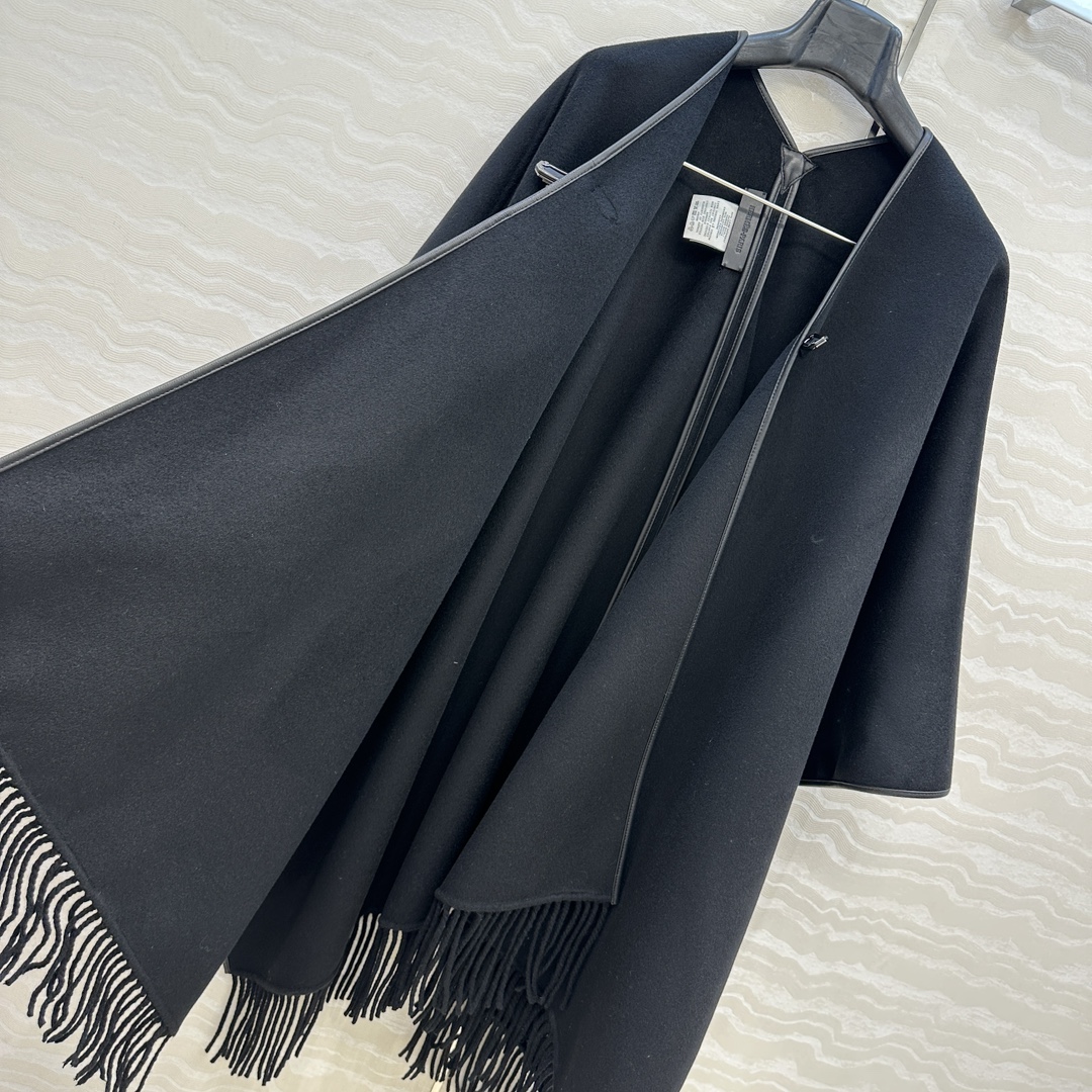 Elegant Wool Blend Poncho with Leather Buckle & Hand-Rolled Edges - Versatile Wrap 7 i1761499286 1753 5