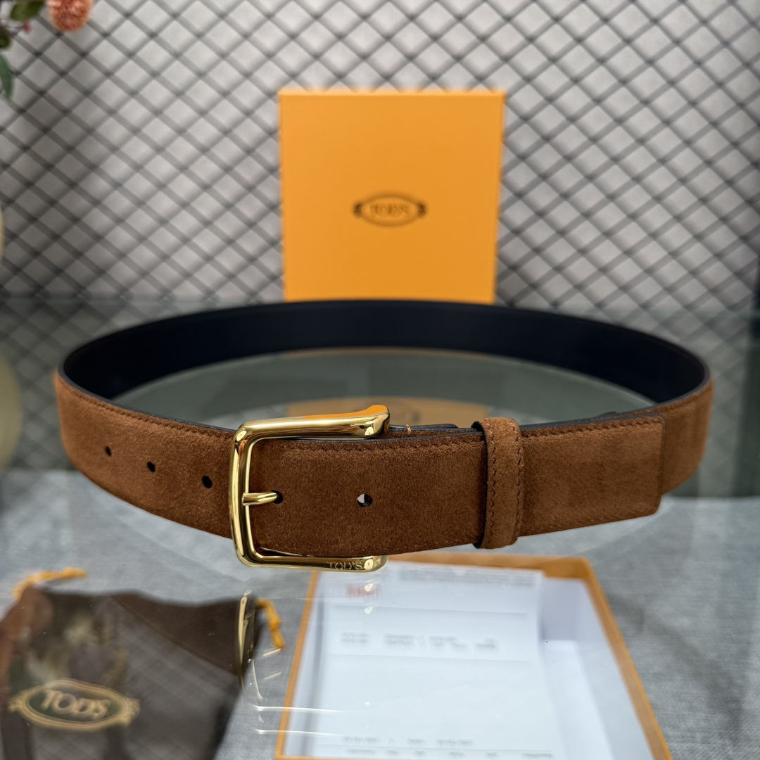 配包装3.5宽TODS家早春新品男士腰带经典T字扣设计，经典耐看！原版开模。