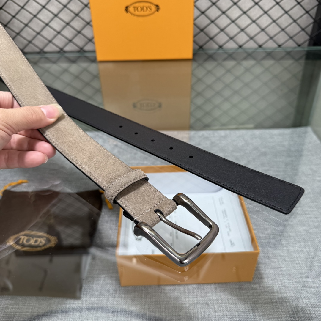 配包装3.5宽TODS家早春新品男士腰带经典T字扣设计，经典耐看！原版开模。