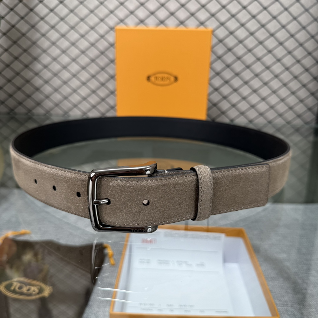 配包装3.5宽TODS家早春新品男士腰带经典T字扣设计，经典耐看！原版开模。