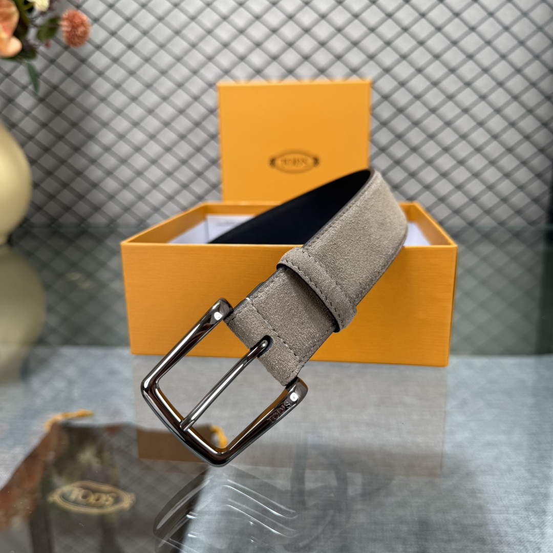 配包装3.5宽TODS家早春新品男士腰带经典T字扣设计，经典耐看！原版开模。