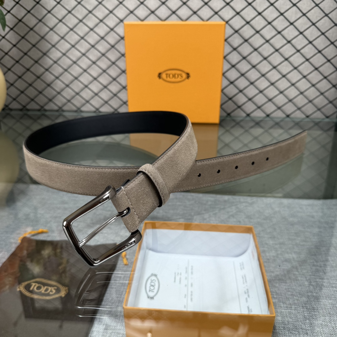 配包装3.5宽TODS家早春新品男士腰带经典T字扣设计，经典耐看！原版开模。